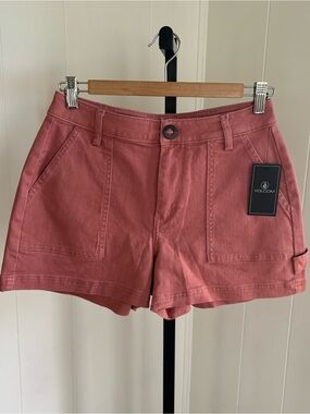 Volcom Stone Kraft Utility Shorts Terra Cotta Pink Womens 27 NWT